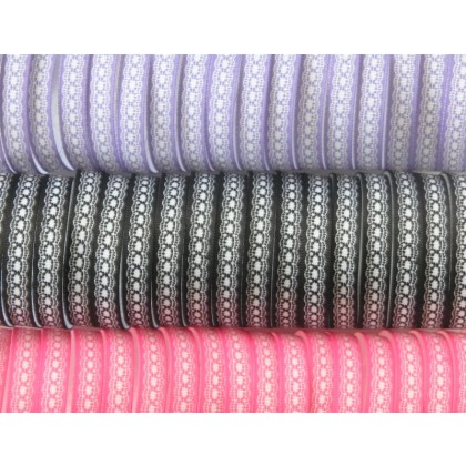 5 yards 3/8" Lace Print Grosgrain Ribbon