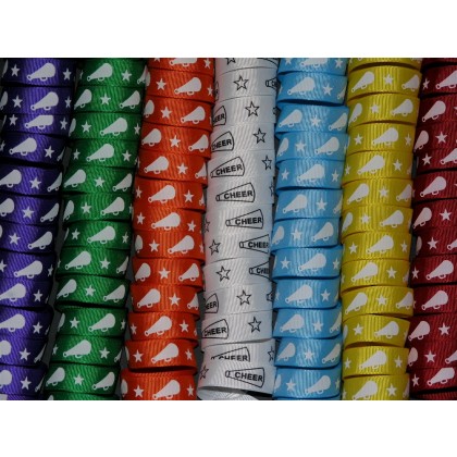 5 yards 5/8" Megaphone Print Grosgrain Ribbon