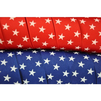 5 yards 1.5" Schiff Star Print Grosgrain Ribbon