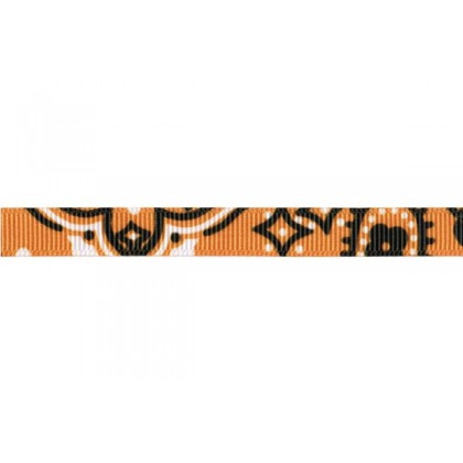 3/8" Tangerine Bandana Print Grosgrain Ribbon
