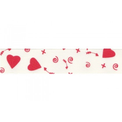 7/8" Valentine's Day Cupid Grosgrain Ribbon