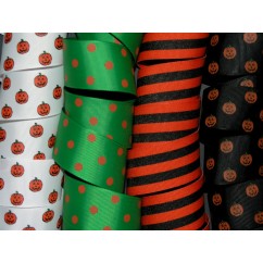 5 yards 1.5" Halloween Print Grosgrain Ribbon