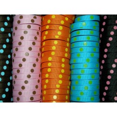 5 yards 3/8" Offray Colored Polka Dot Grosgrain Ribbon