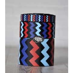 5 yards Black 4th of July Chevron Stripe Grosgrain Ribbon