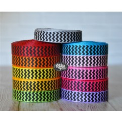 5 yards 3/8" Black Ink Chevron Stripe Grosgrain Ribbon