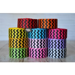5 yards 7/8" Black Ink Chevron Stripe Grosgrain Ribbon