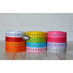 5 yards 3/8" Black Tiny Swiss Dot Grosgrain Ribbon
