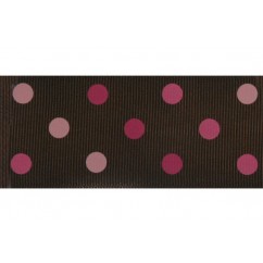 5 yards 1.5" Triple Pink Polka Dots Grosgrain Ribbon