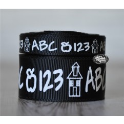 5 yards School Chalkboard Print Grosgrain Ribbon