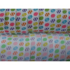 5 yards 3/8" Painted Easter Eggs Grosgrain Ribbon