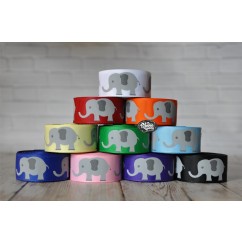 5 yards 7/8" Grey Elephant Print Grosgrain Ribbon