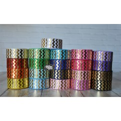 5 yards 7/8" Gold Foil Chevron Print Grosgrain Ribbon