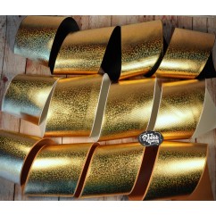 3 yards 3" Gold Hologram Foil Print Grosgrain Ribbon Holographic