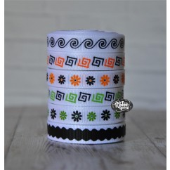 5 yards 3/8" Halloween Patterns Grosgrain Ribbon