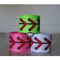 5 yards 1.5" Baseball & Softball Laces Print Grosgrain Ribbon 