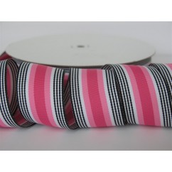 5 yards 1.5" Pink Licorice Stripe Grosgrain Ribbon