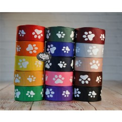 5 yards 7/8" Paw Print Grosgrain Ribbon