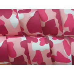 5 yards 1.5" Pink Camouflage Camo Print Grosgrain Ribbon
