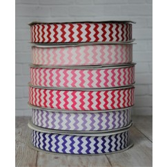 5 yards 7/8" Valentine's Day Chevron Stripe Grosgrain Ribbon