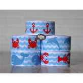 5 yards 7/8" Ocean Prints Grosgrain Ribbon